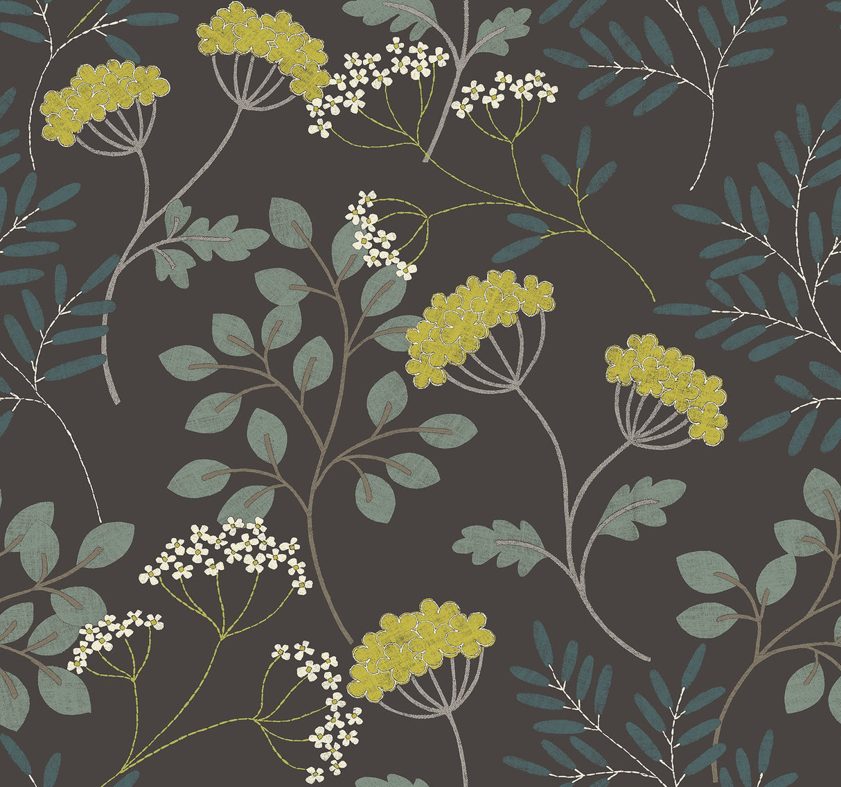 A-Street Prints 2975-87544 Sorrel Black Botanical Wallpaper