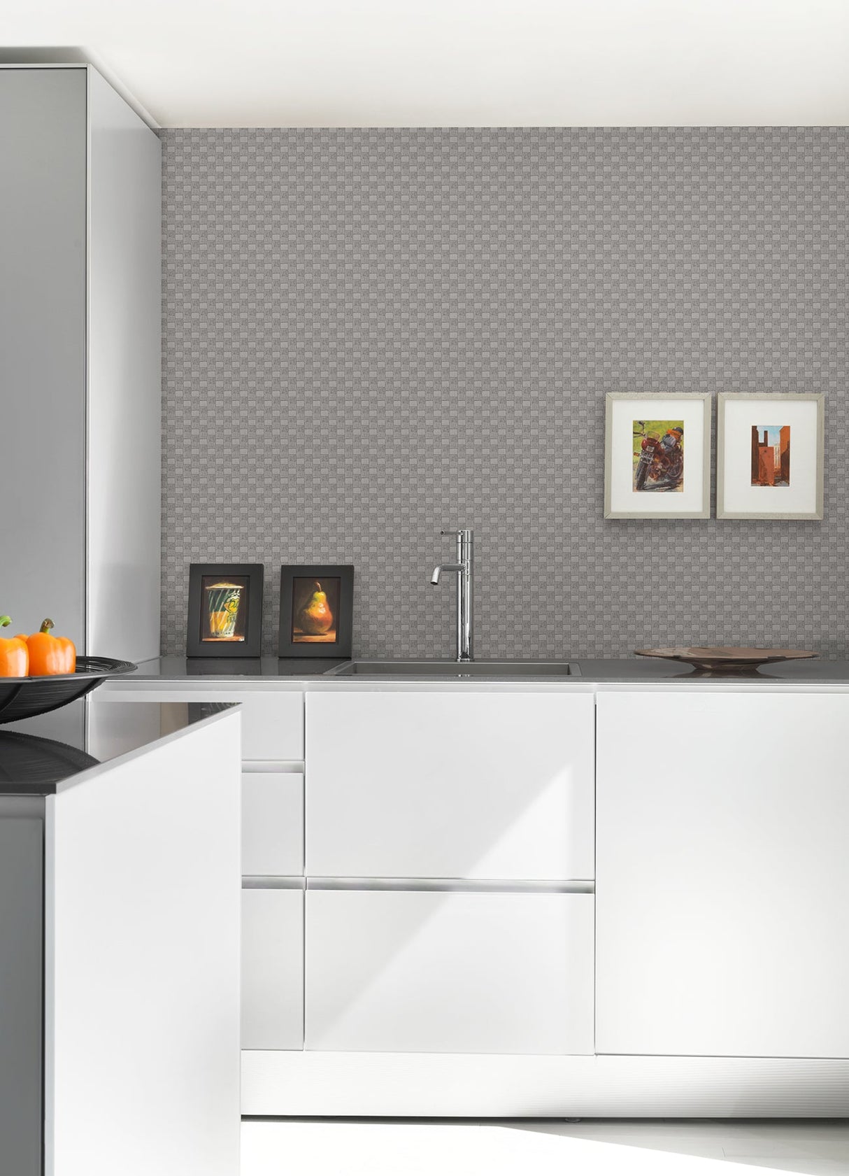 A-Street Prints 2976-86506 Ira Taupe Checkered Wallpaper