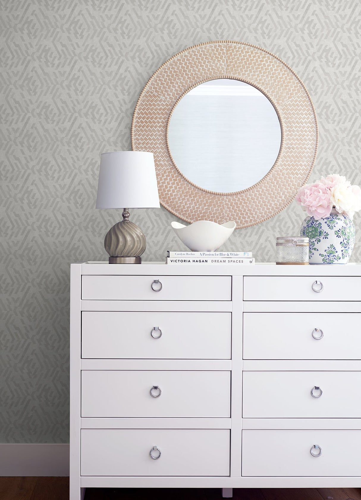 A-Street Prints 2976-86536 Kila Platinum Geometric Wallpaper