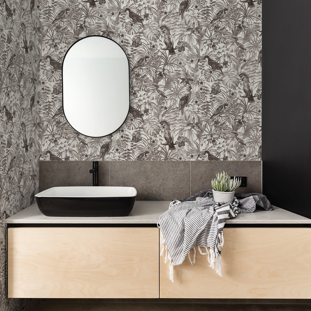 Advantage 2979-37210-5 Susila Grey Tropical Wallpaper