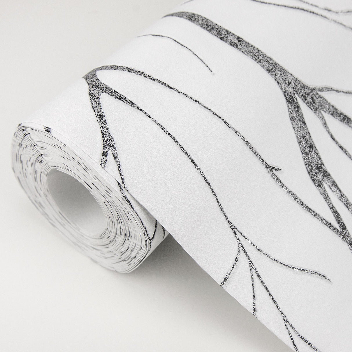 Advantage 2979-37260-4 Diani Charcoal Metallic Tree Wallpaper