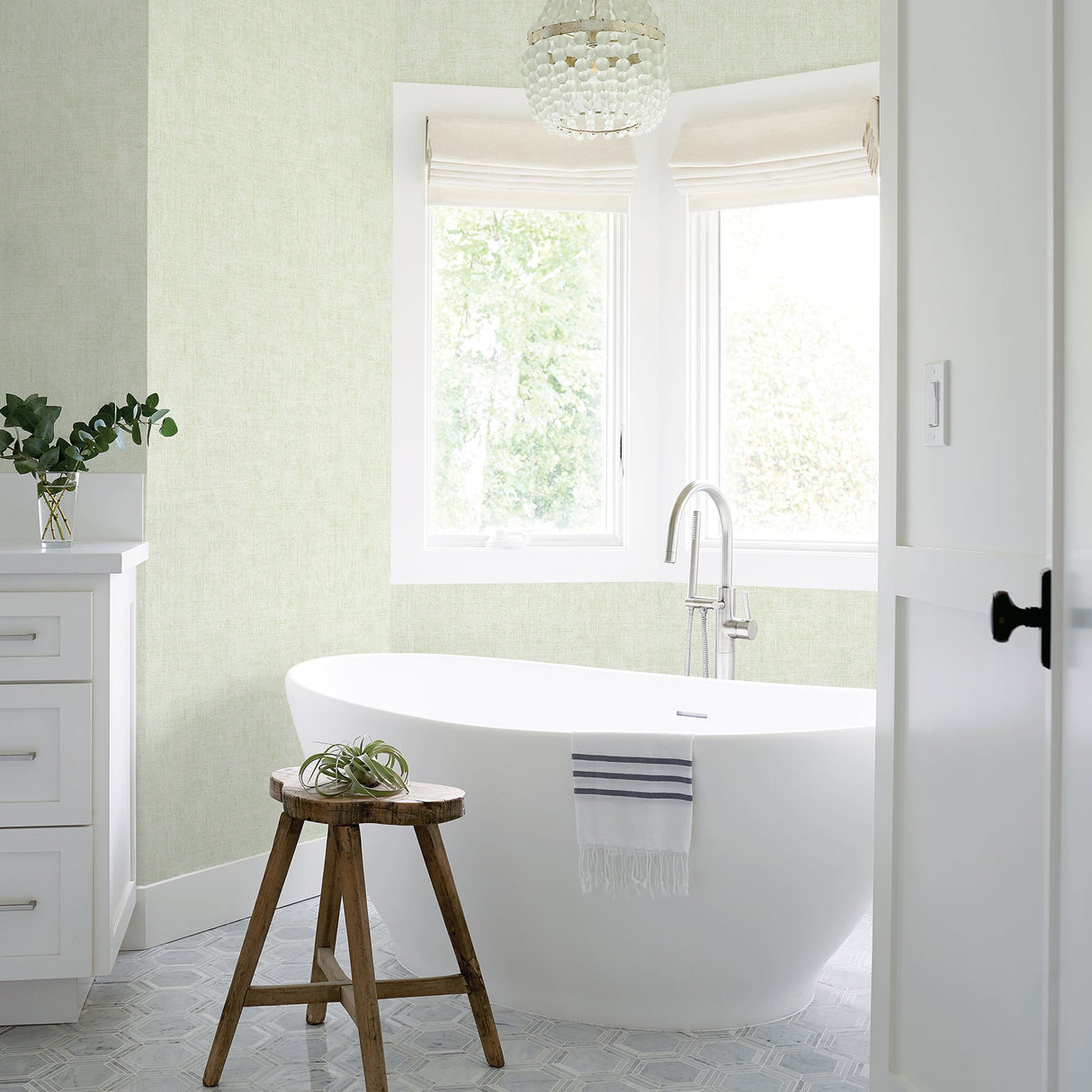 Advantage 2979-37334-2 Emalia Light Green Texture Wallpaper