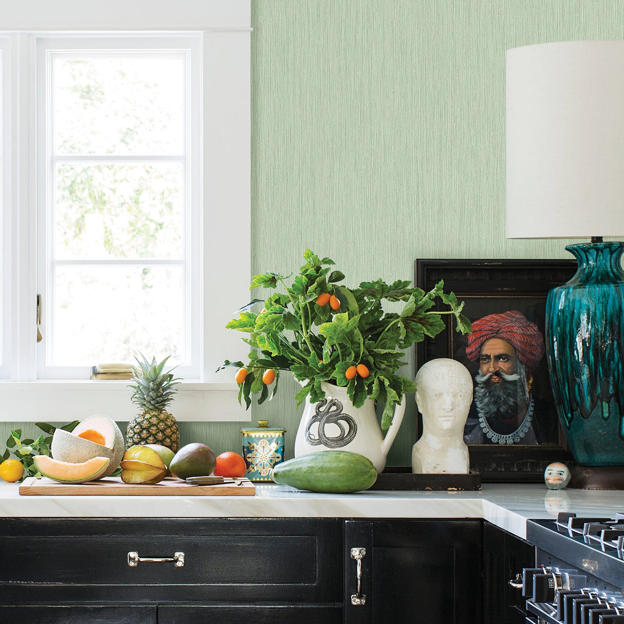 Advantage 2979-37375-4 Bonaire Light Green Vertical Texture Wallpaper