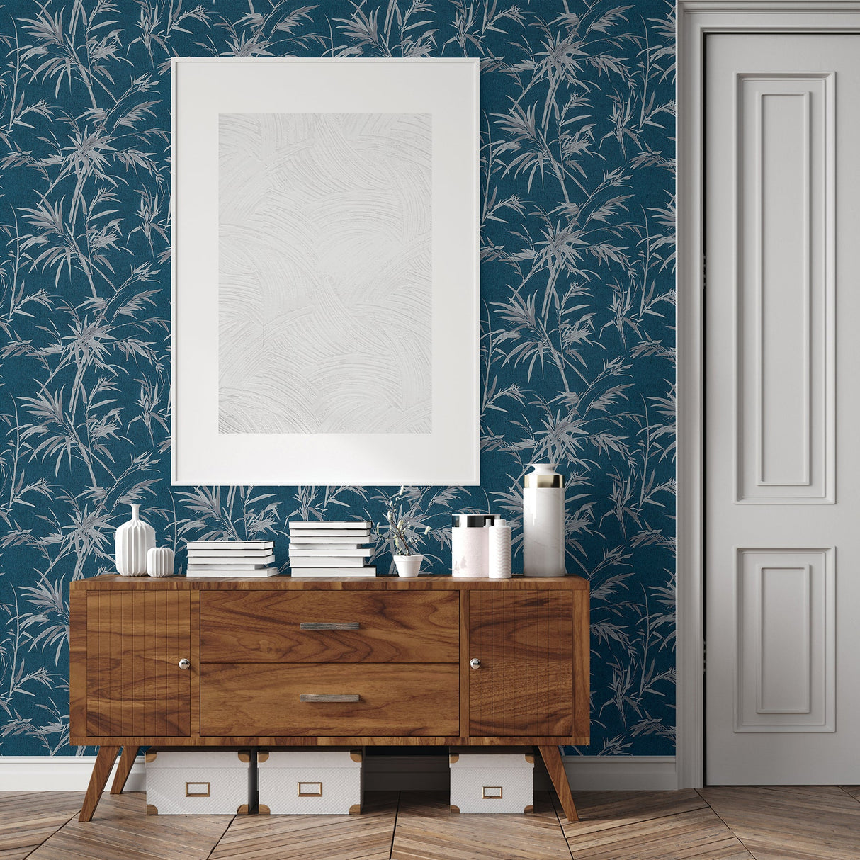 Advantage 2979-37376-6 Hali Blue Fronds Wallpaper