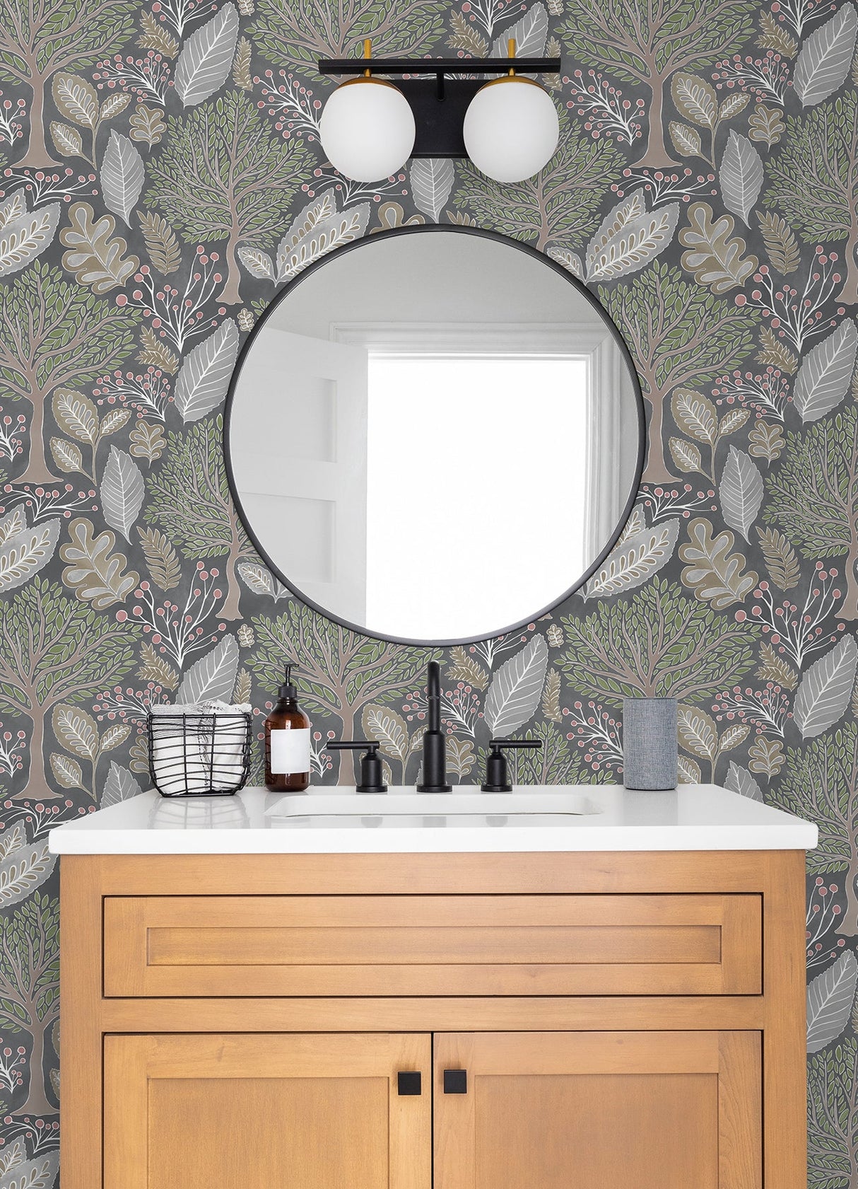 Advantage 2980-26183 Kiah Grey Forest Wallpaper
