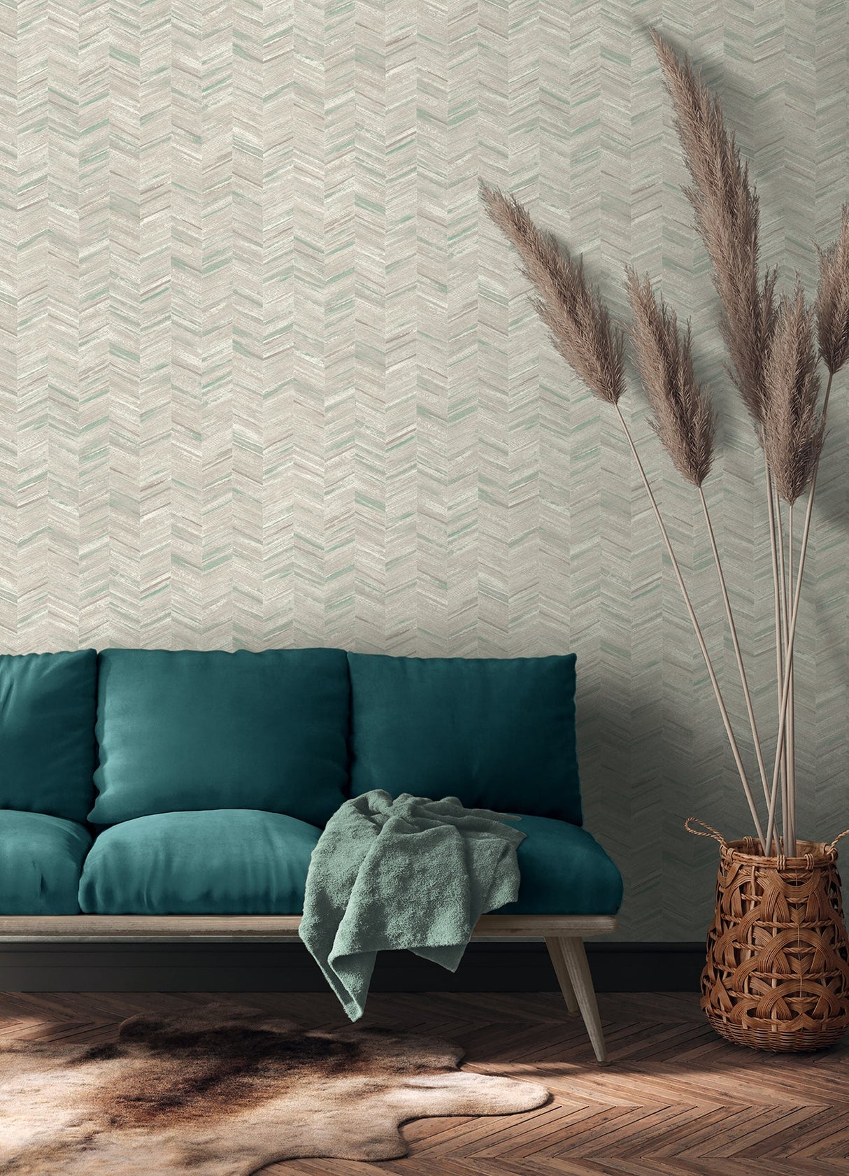 Advantage 2980-38309-4 Tatlin Grey Chevron Wallpaper