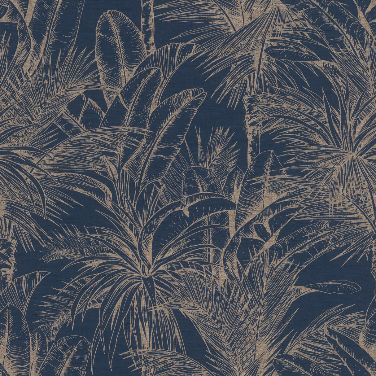 Advantage 2980-478044 Serra Dark Blue Palm Wallpaper