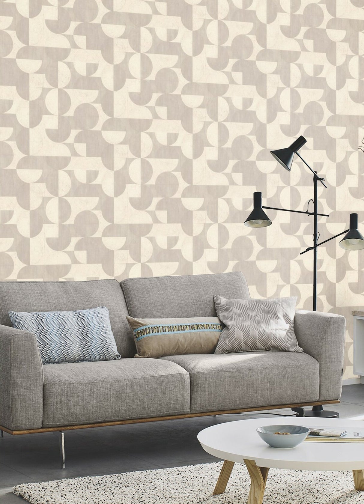 Advantage 2980-521313 Barcelo Light Grey Circles Wallpaper