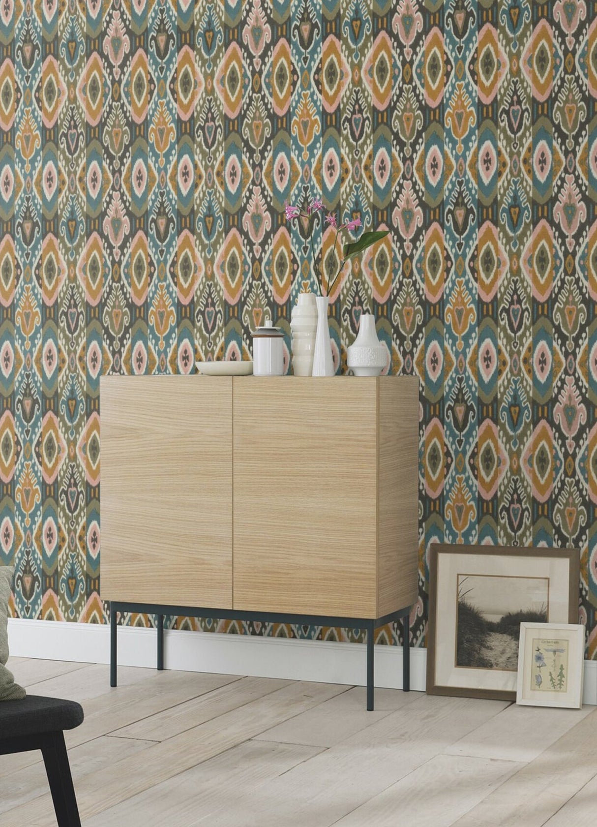 Advantage 2980-560572 Villon Mustard Ikat Wallpaper