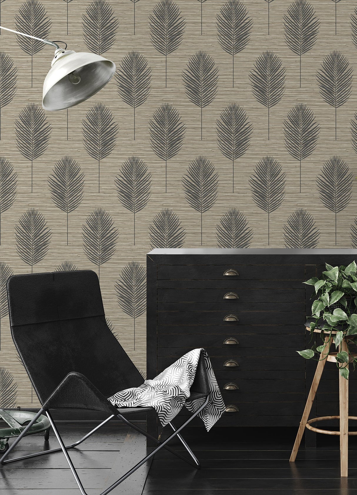 A-Street Prints 2988-70206 Bali Light Brown Fern Wallpaper