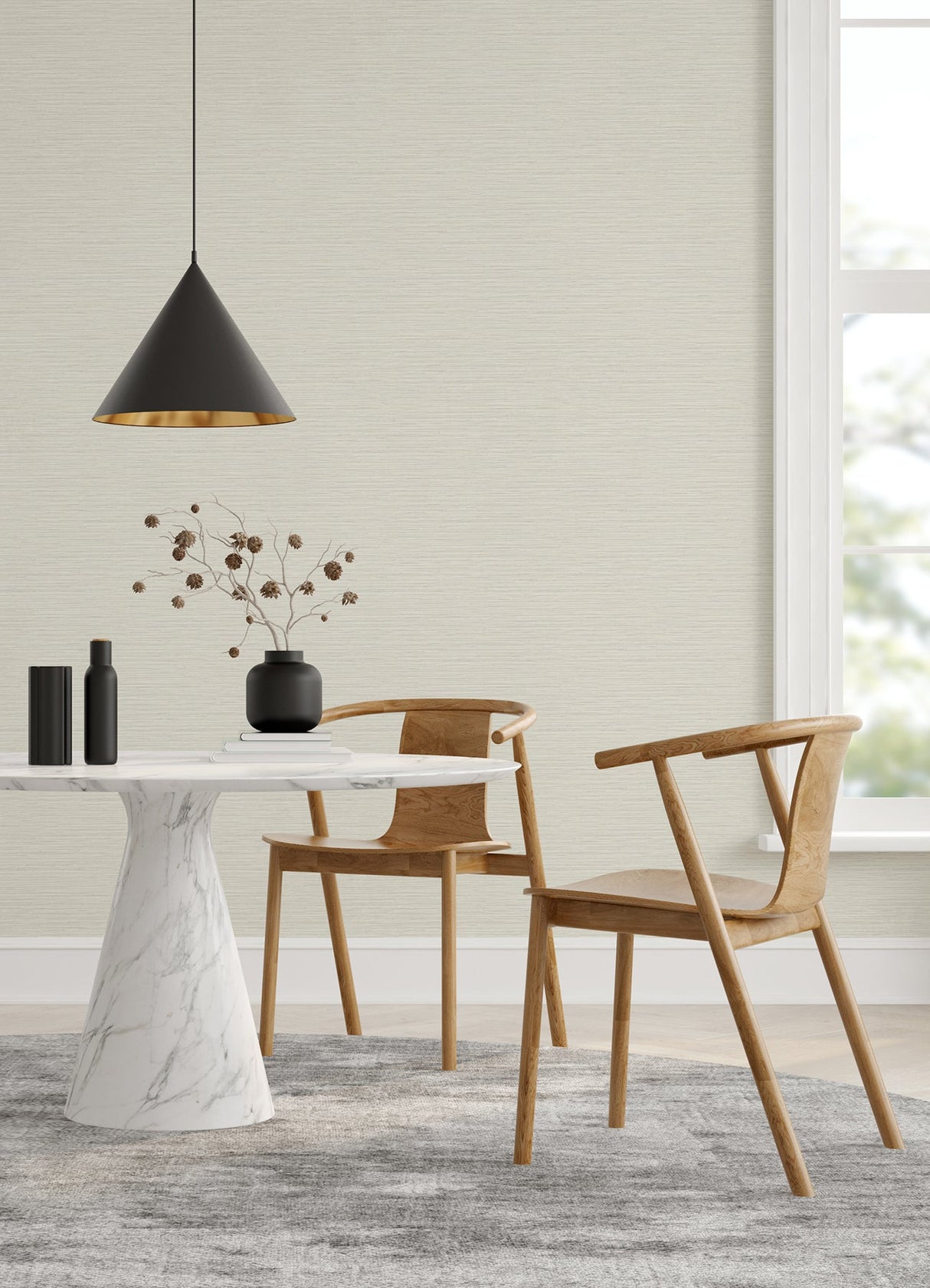 A-Street Prints 2988-70300 Rushmore White Faux Grasscloth Wallpaper