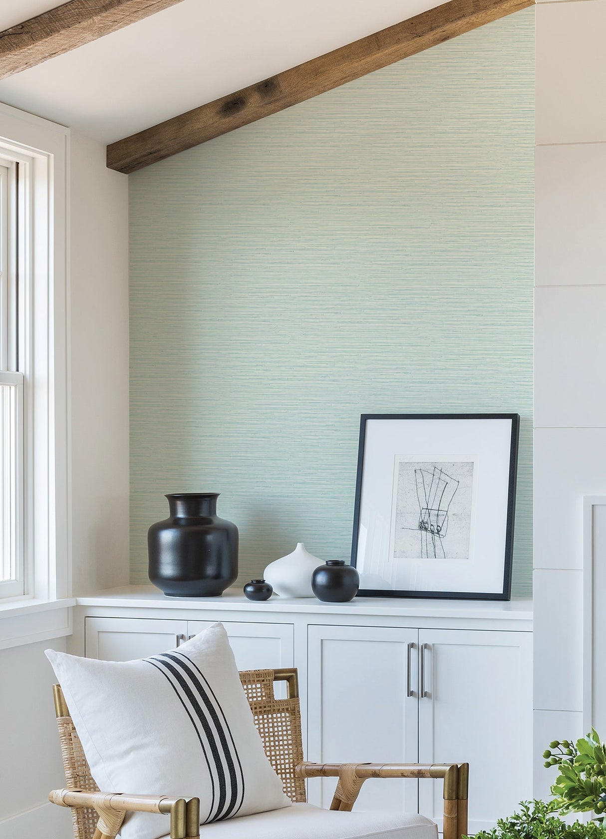 A-Street Prints 2988-70302 Rushmore Aqua Faux Grasscloth Wallpaper