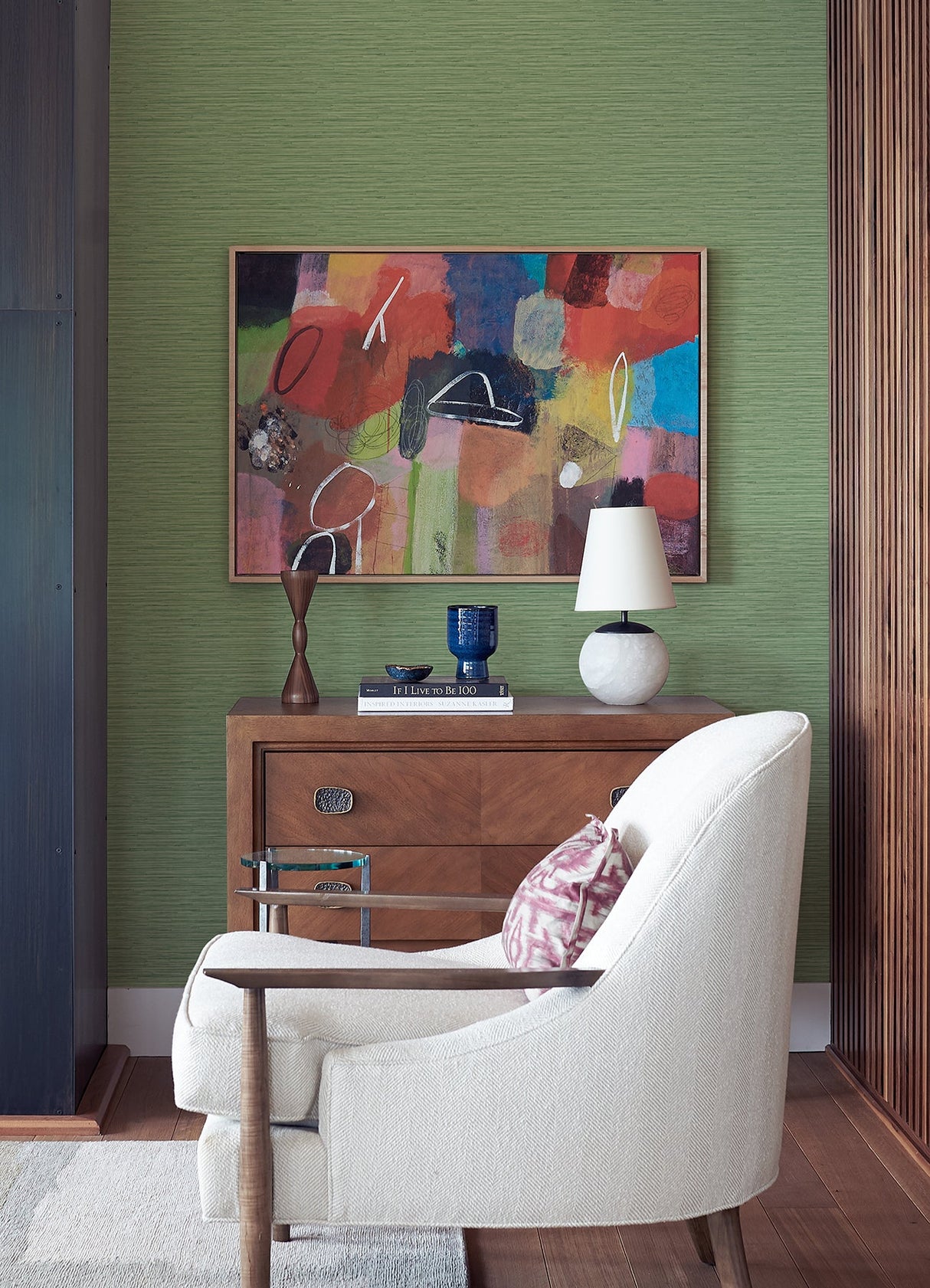 A-Street Prints 2988-70304 Rushmore Green Faux Grasscloth Wallpaper