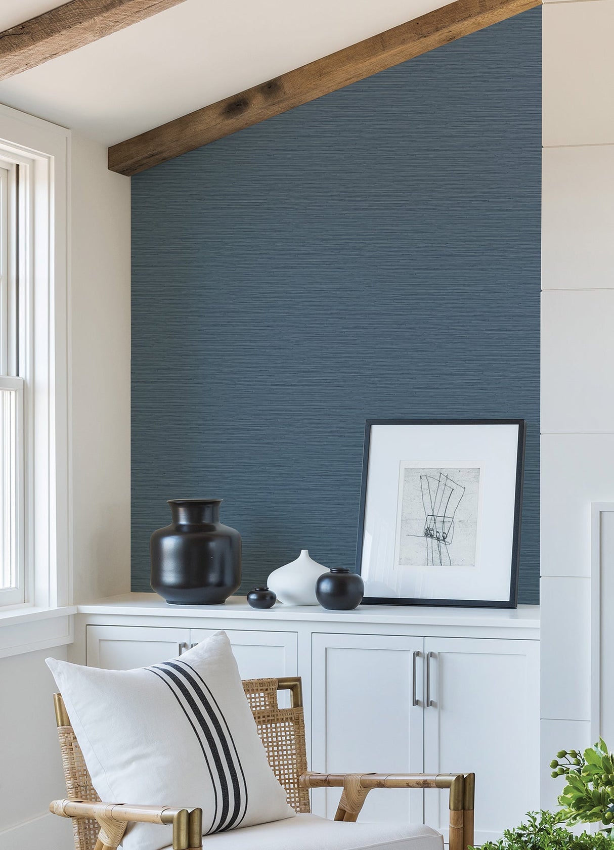 A-Street Prints 2988-70312 Rushmore Blue Faux Grasscloth Wallpaper
