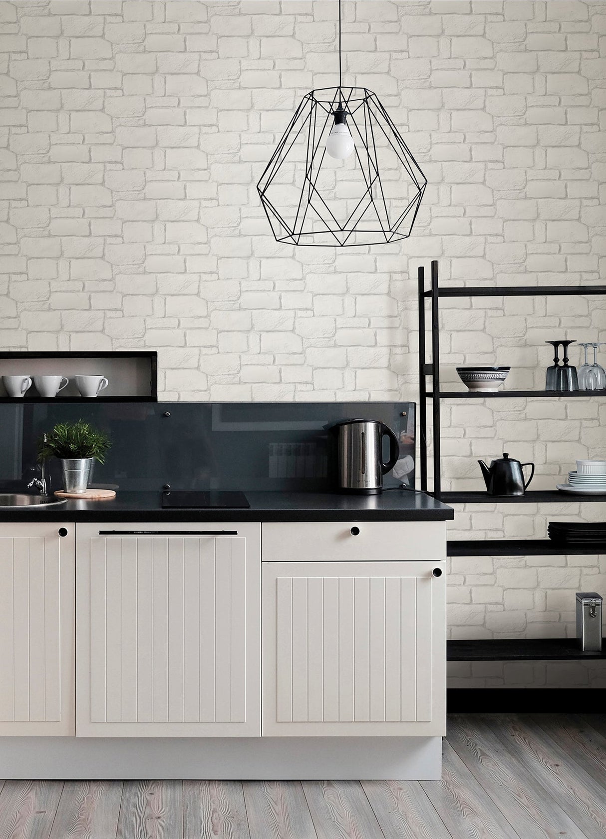 A-Street Prints 2988-70500 Casablanca White Stone Wallpaper