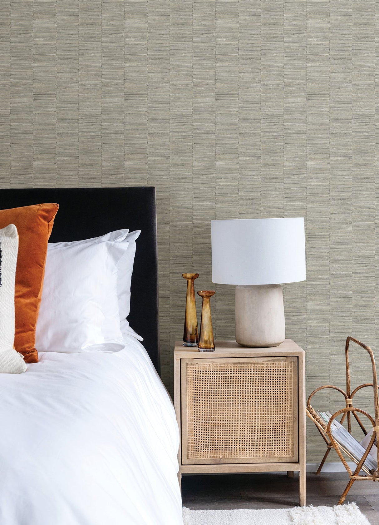 A-Street Prints 2988-70606 Jenga Grey Striped Column Wallpaper