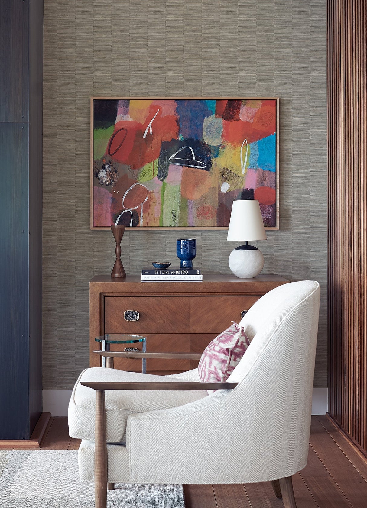 A-Street Prints 2988-70608 Jenga Charcoal Striped Column Wallpaper