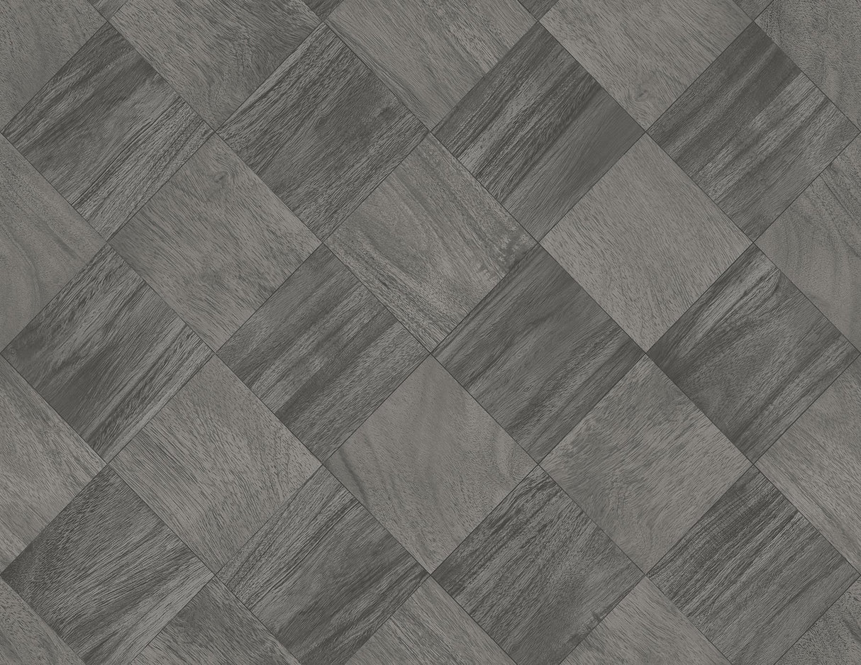 A-Street Prints 2988-70800 Thriller Black Wood Tile Wallpaper