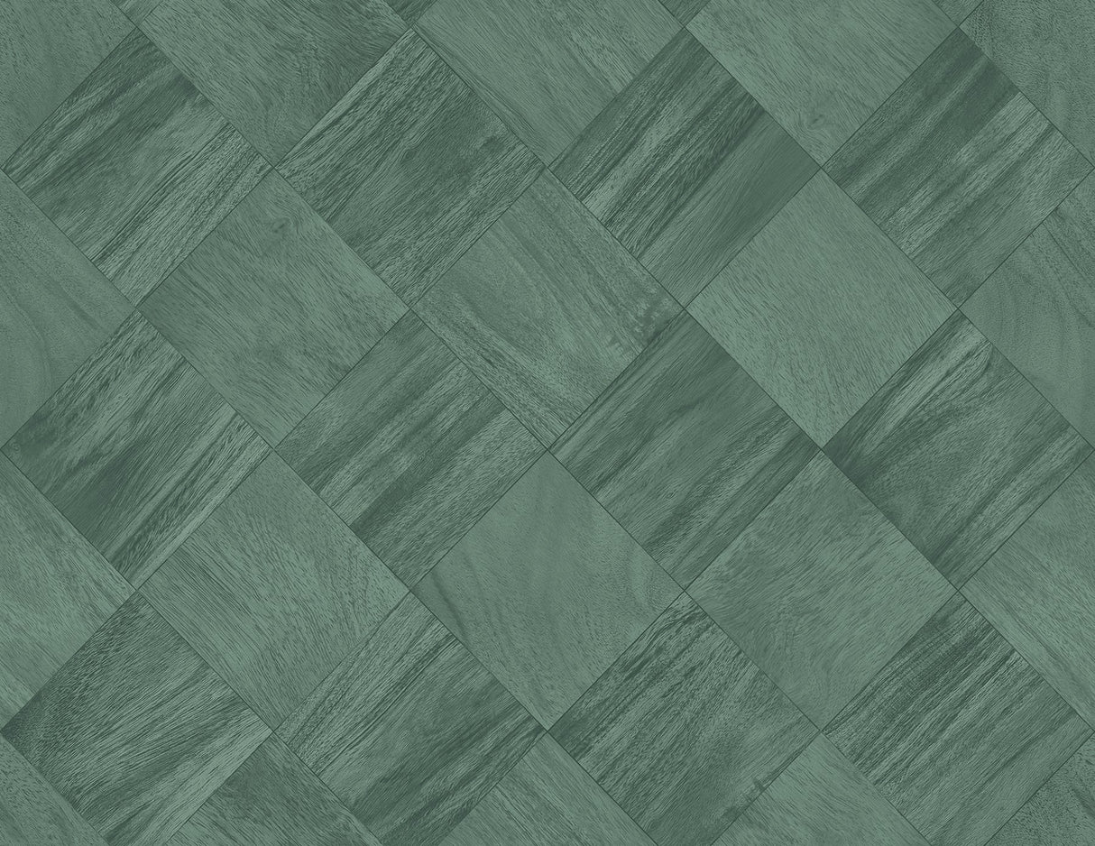 A-Street Prints 2988-70804 Thriller Green Wood Tile Wallpaper