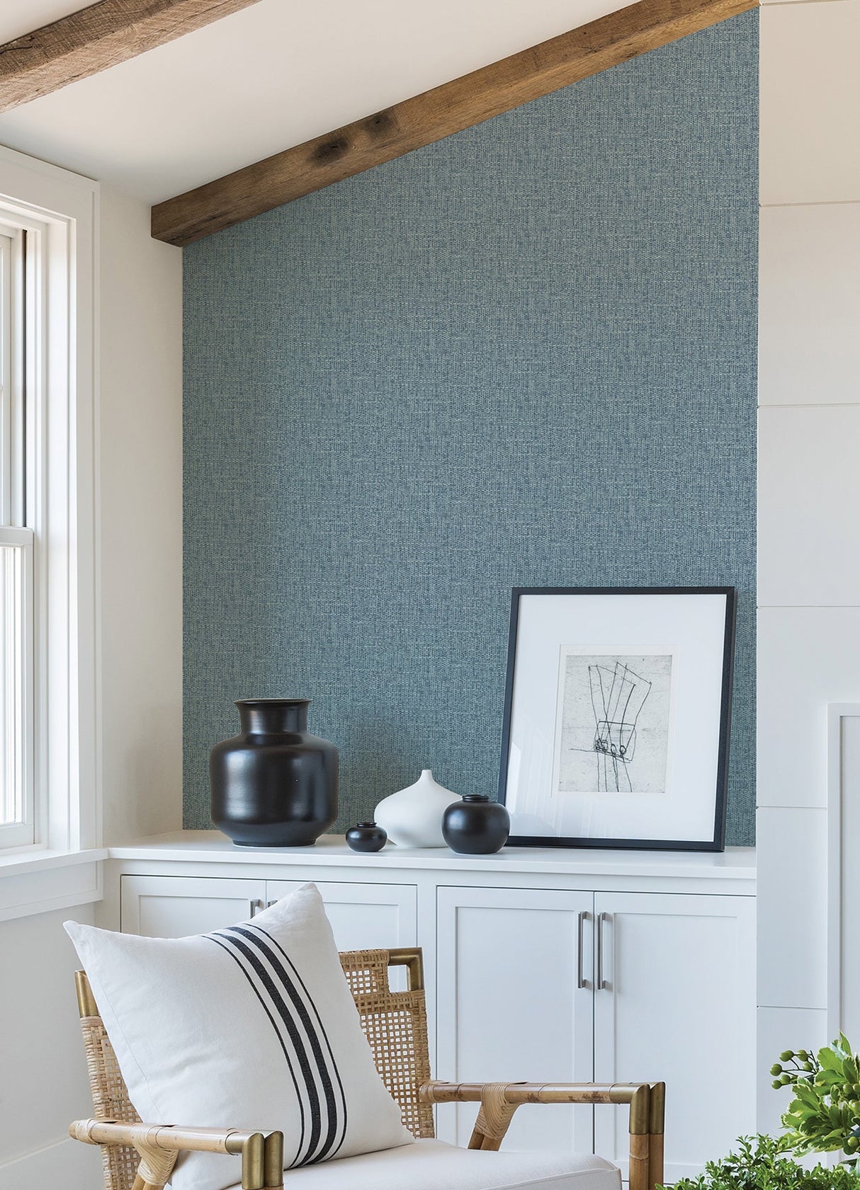 A-Street Prints 2988-70902 Snuggle Blue Woven Texture Wallpaper