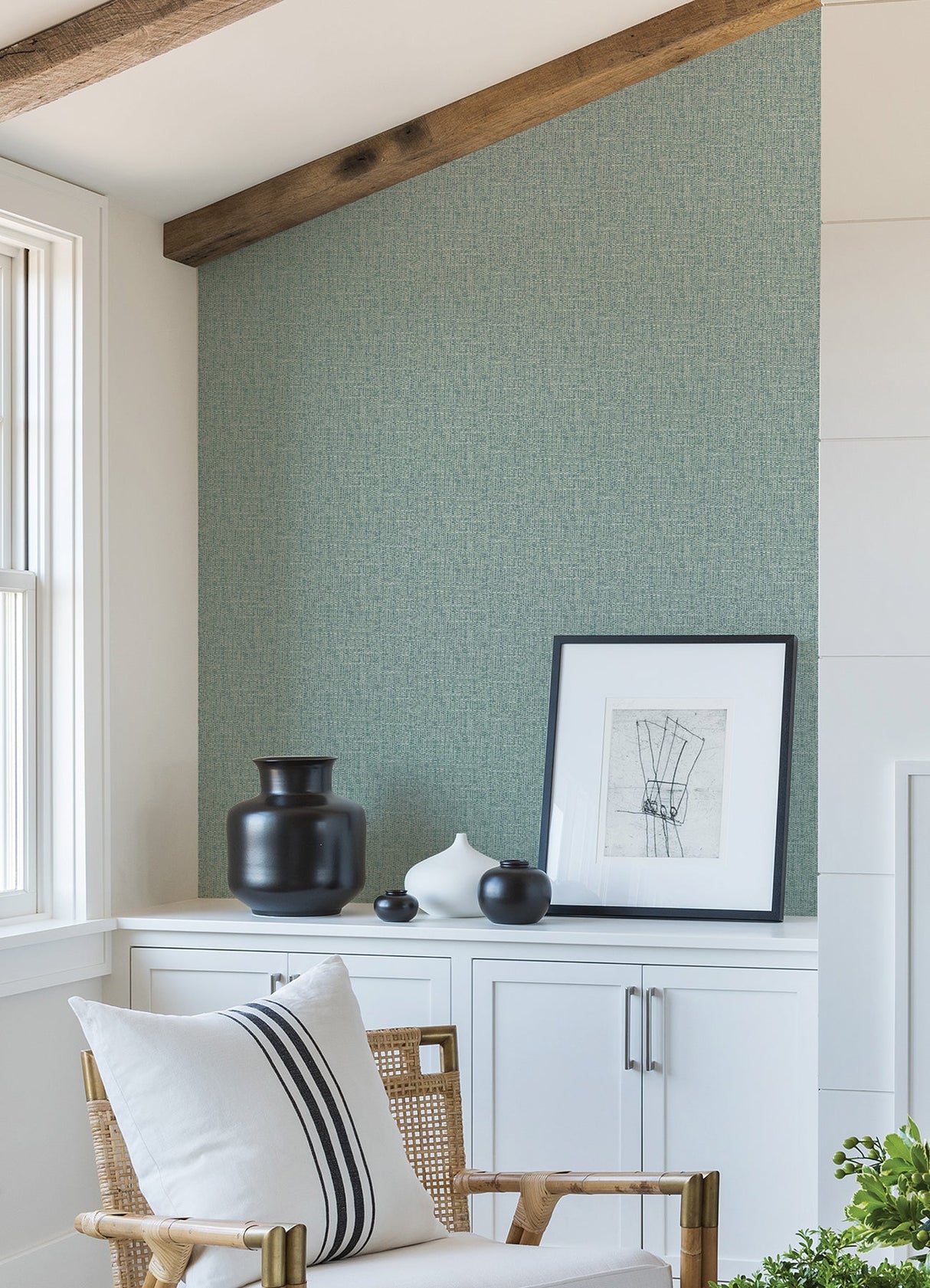 A-Street Prints 2988-70904 Snuggle Teal Woven Texture Wallpaper
