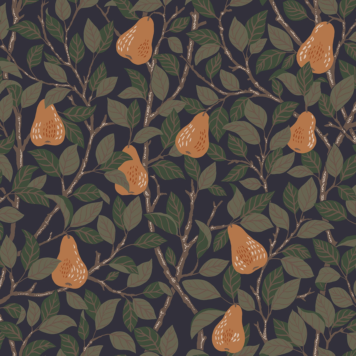 A-Street Prints 2999-13104 Pirum Navy Pear Wallpaper