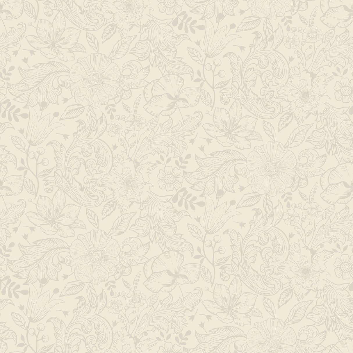 A-Street Prints 2999-13125 Wilma White Floral Block Print Wallpaper