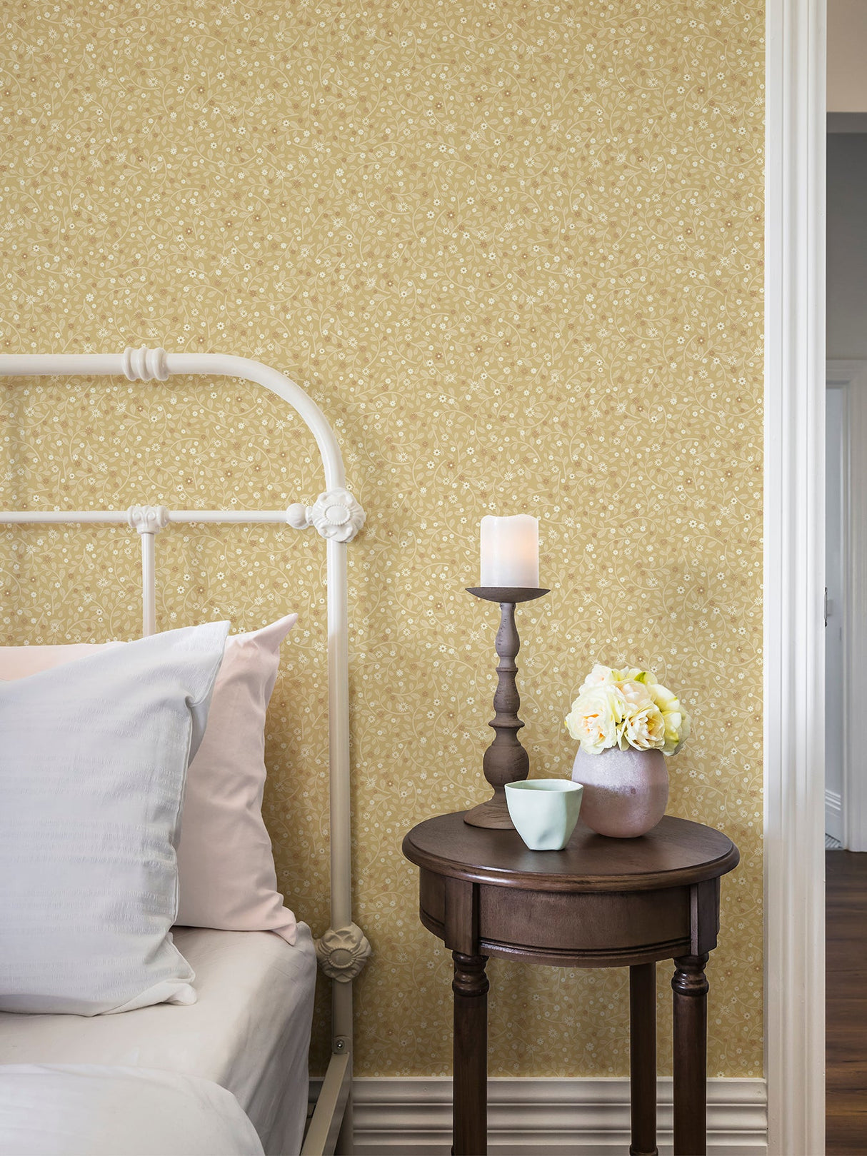 A-Street Prints 2999-24129 Hummelvik Yellow Daisy Trail Wallpaper