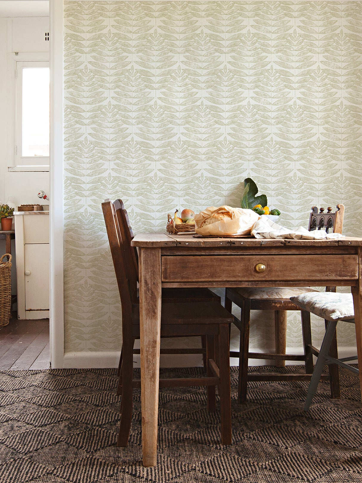 A-Street Prints 2999-25100 Akira Taupe Leaf Wallpaper