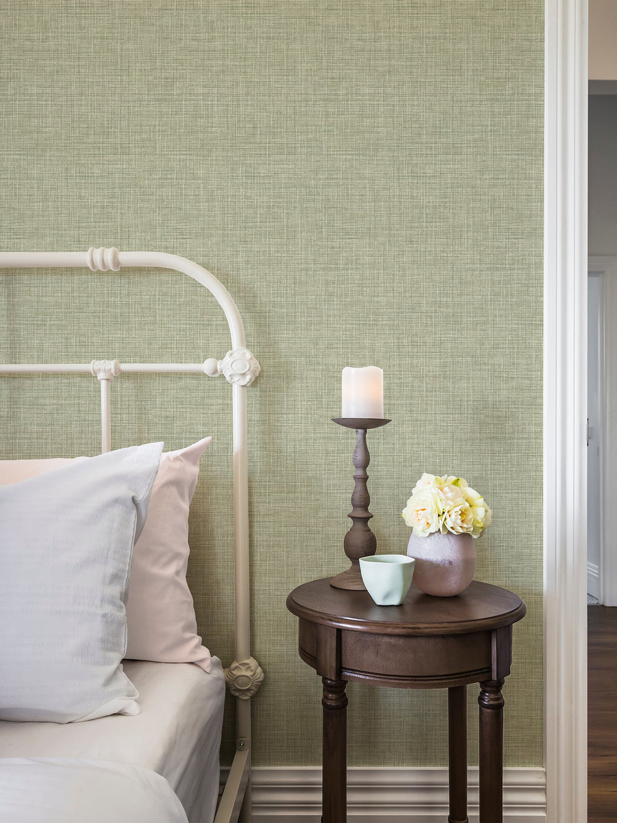 A-Street Prints 2999-25792 Tuckernuck Green Linen Wallpaper