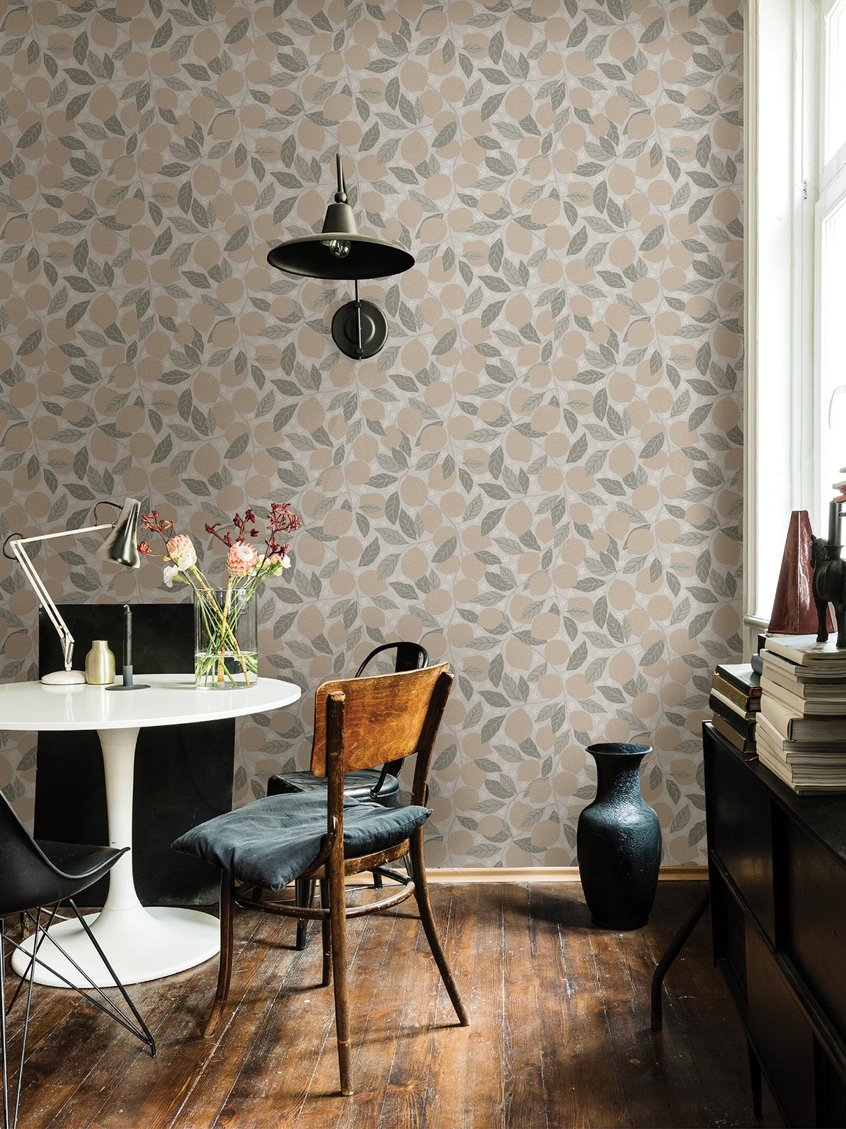 A-Street Prints 2999-44117 Lemona Grey Fruit Tree Wallpaper
