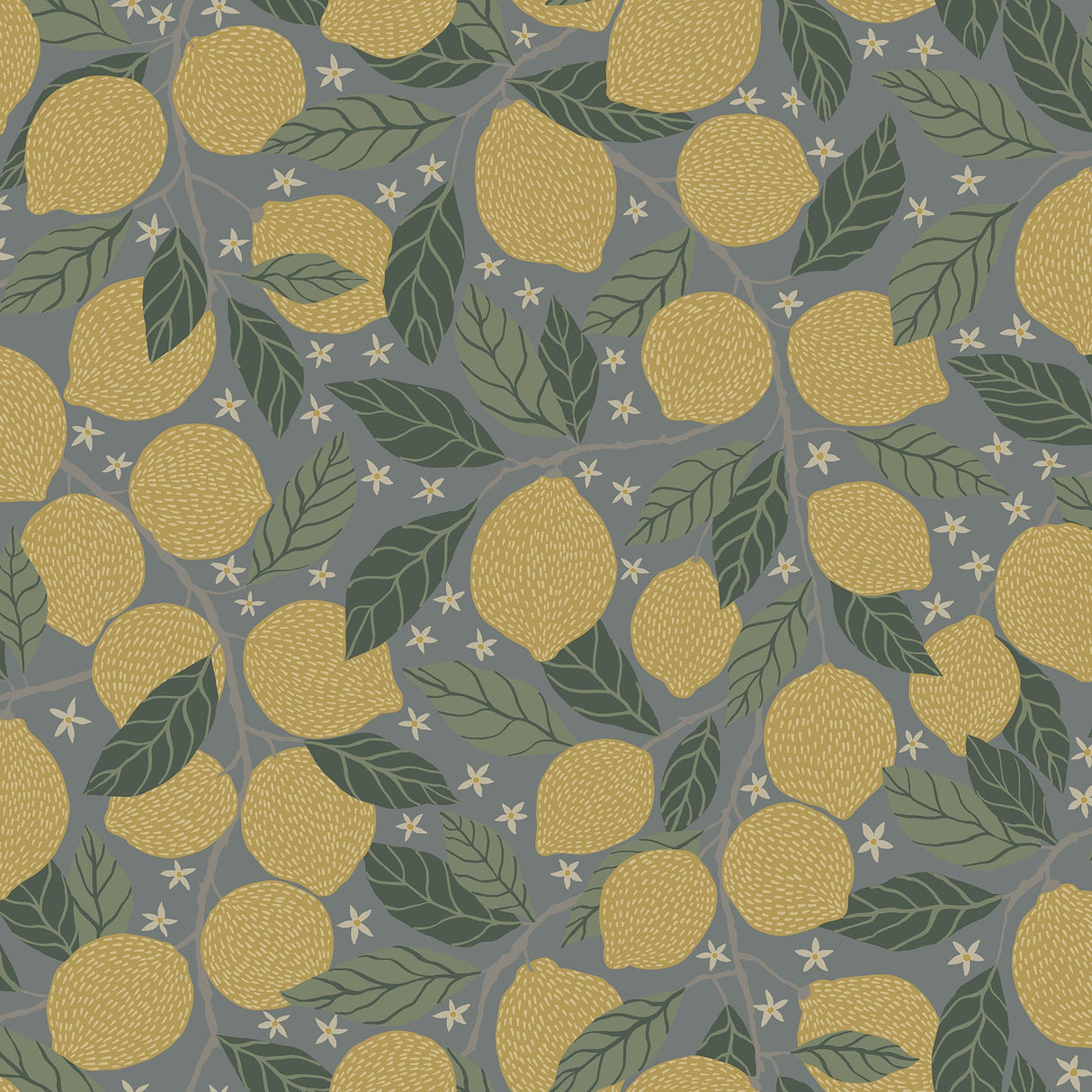 A-Street Prints 2999-44132 Lemona Blue Fruit Tree Wallpaper