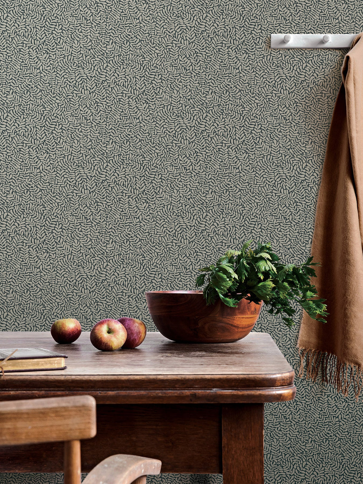 A-Street Prints 2999-55032 Anna Dark Blue Fern Trail Wallpaper