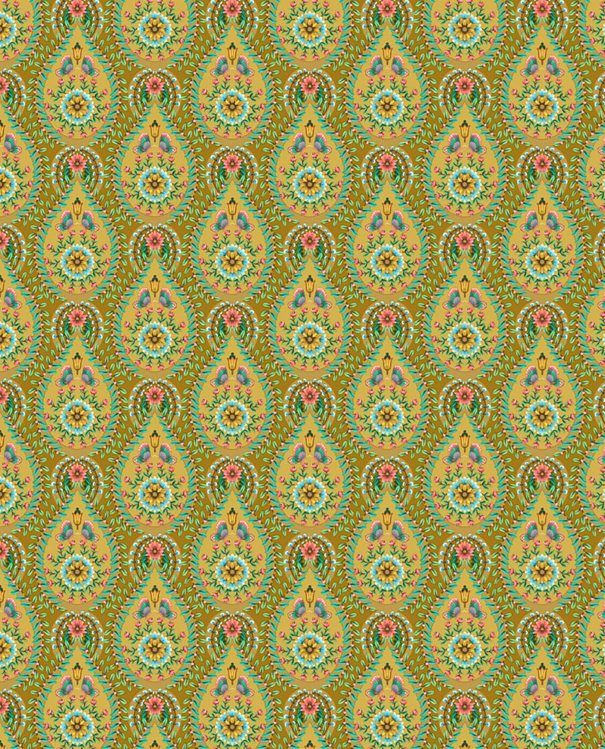 Eijffinger 300151 Garden Party Mustard Raindrops Wallpaper