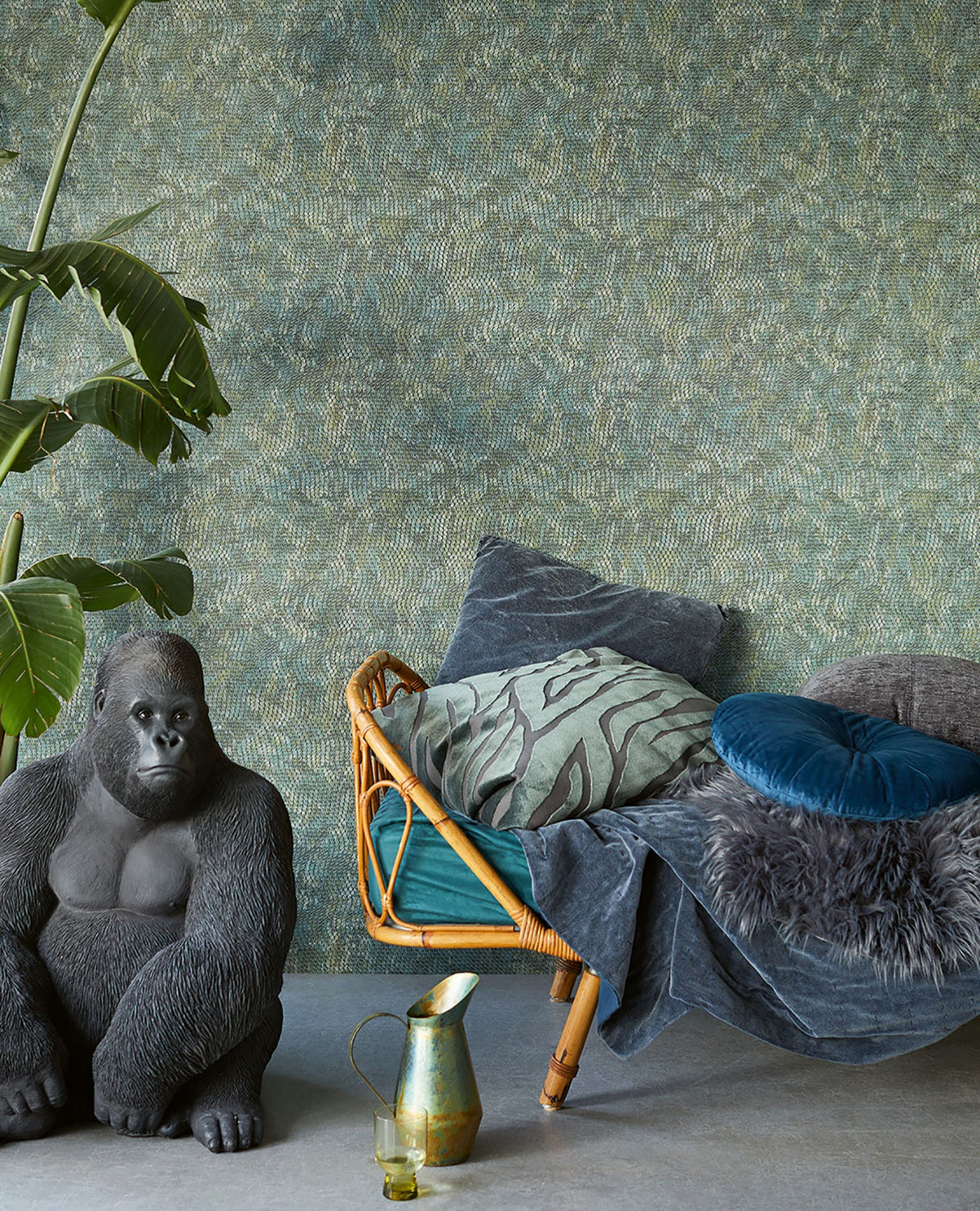 Eijffinger 300522 Viper Teal Snakeskin Wallpaper