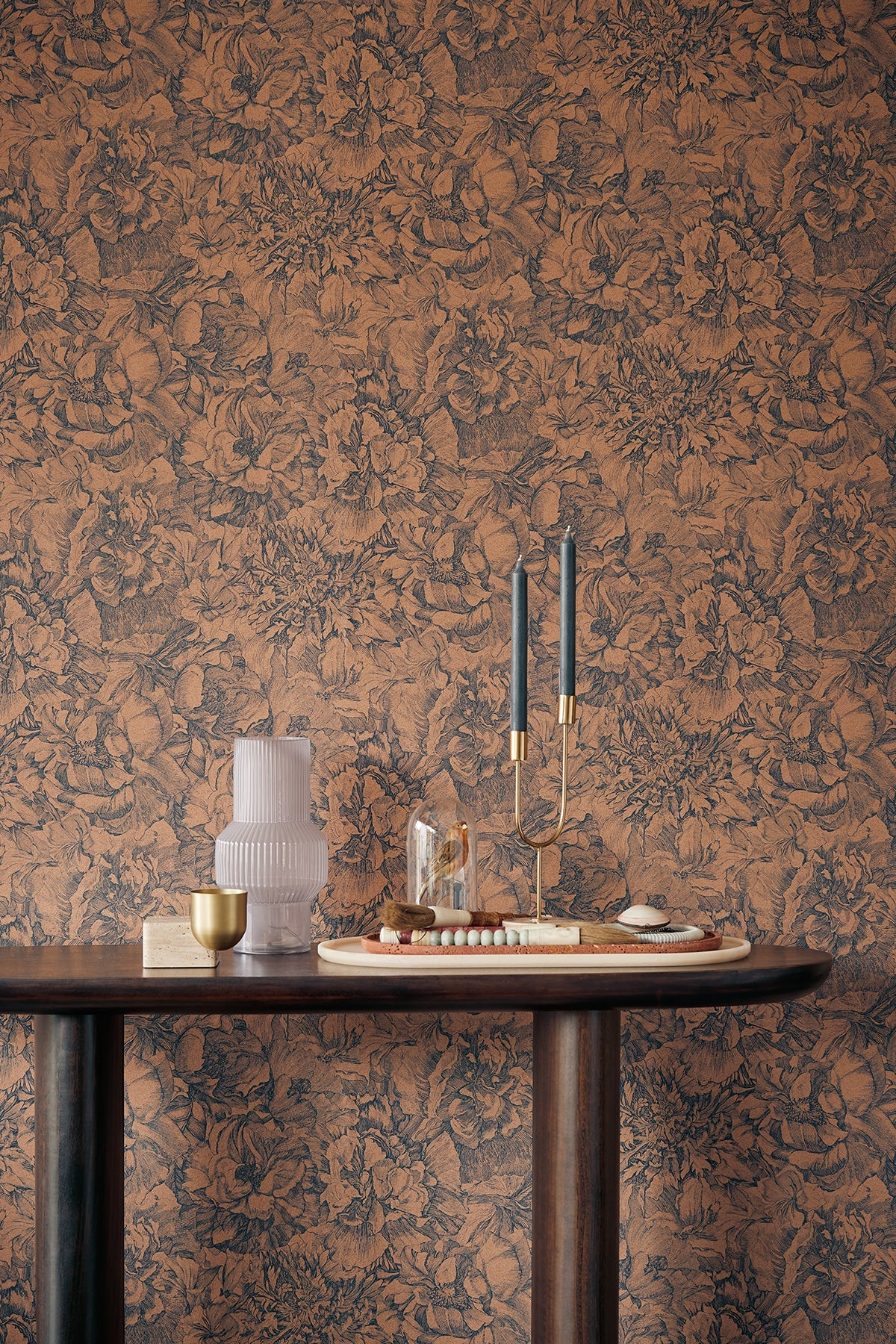 Eijffinger 307344 Auguste Copper Floral Wallpaper