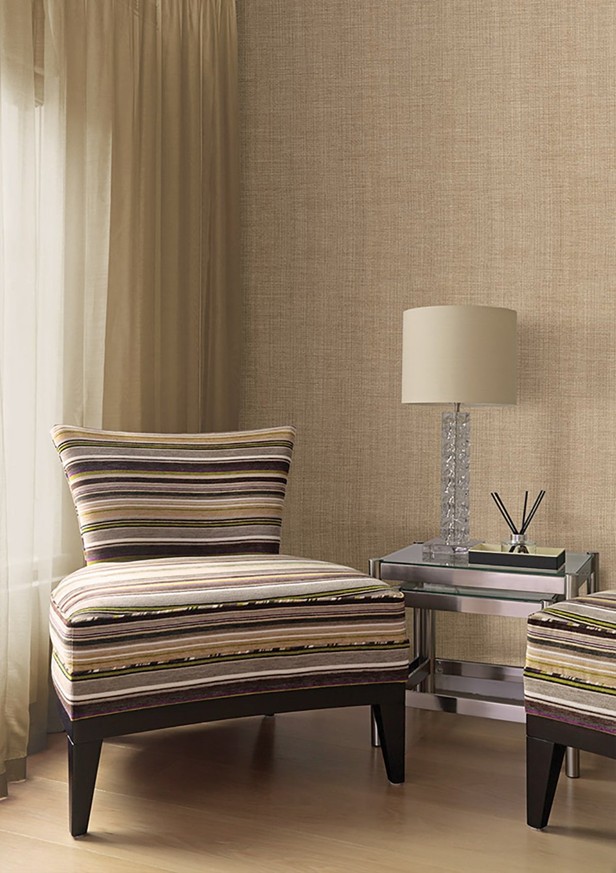 Warner Textures 3097-45 Texture Wheat Linen Wallpaper