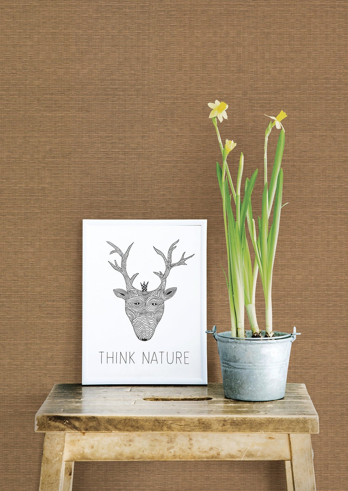 Warner Textures 3097-52 Texture Chocolate Woven Wallpaper