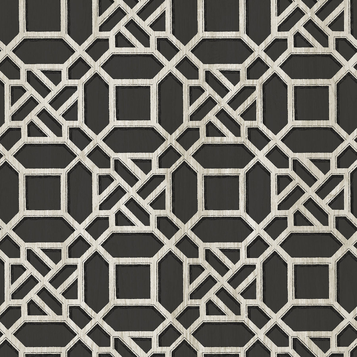 Chesapeake 3112-002715 Adlington Black Geometric Wallpaper