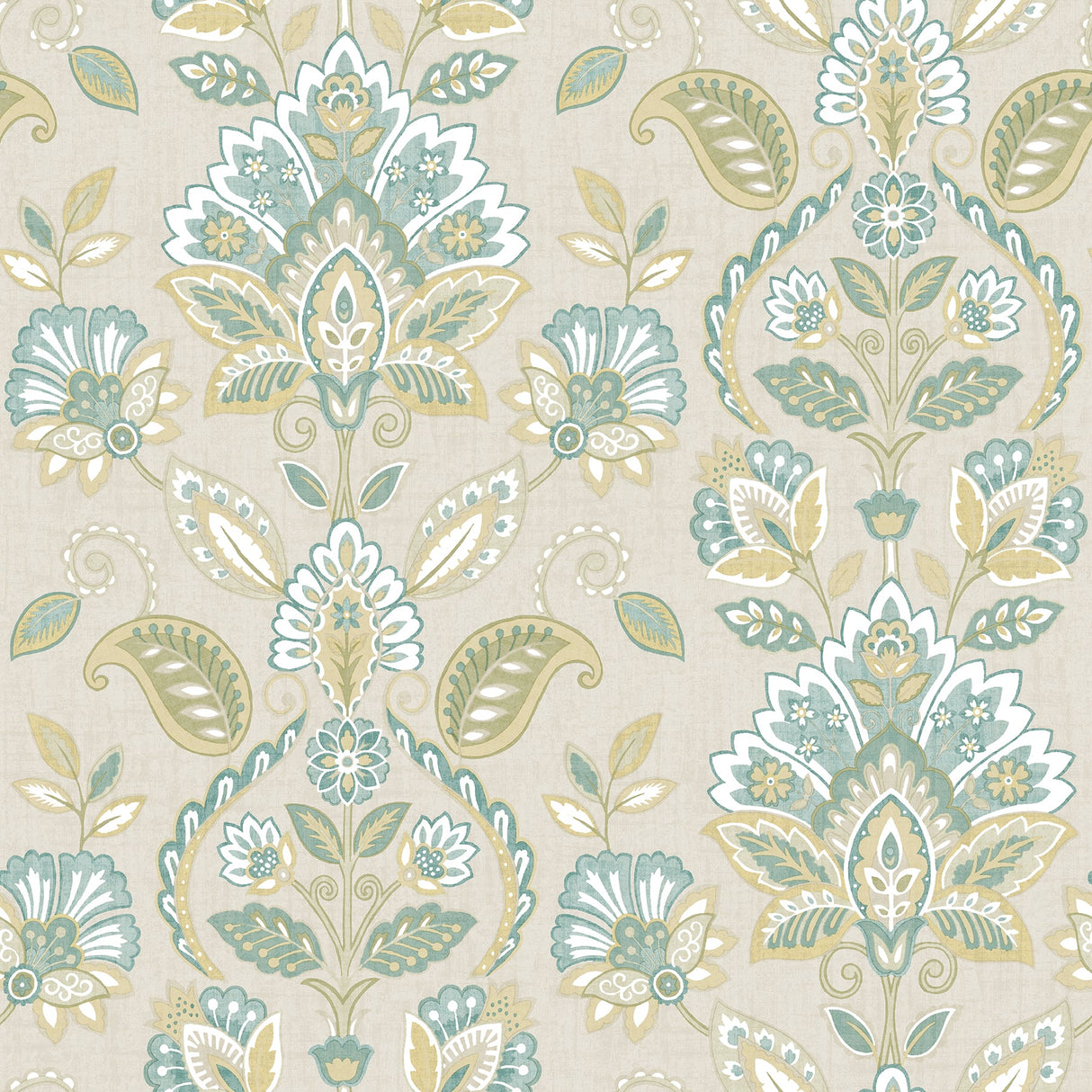 Chesapeake 3112-002732 Rayleigh Teal Floral Damask Wallpaper
