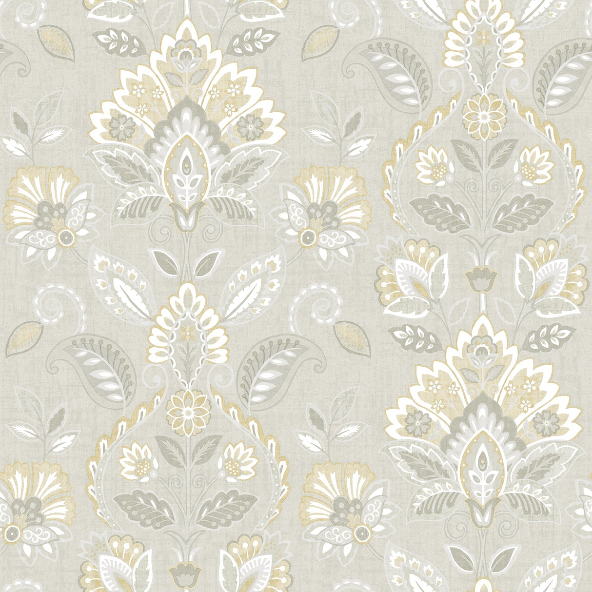 Chesapeake 3112-002734 Rayleigh Grey Floral Damask Wallpaper