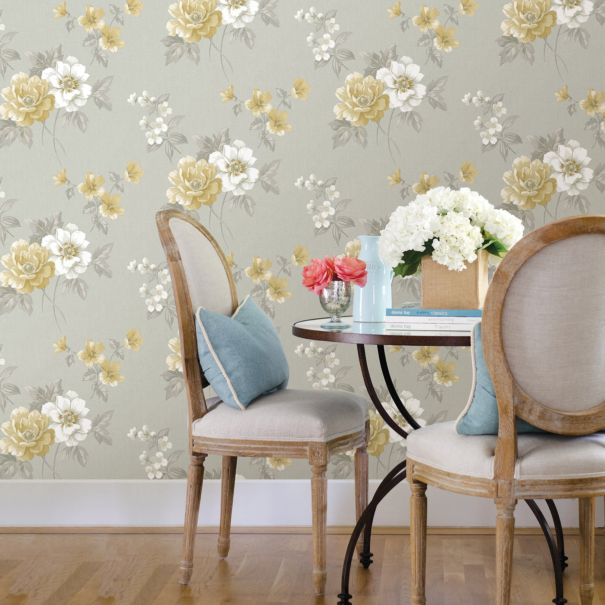Chesapeake 3112-002758 Keighley Grey Floral Wallpaper
