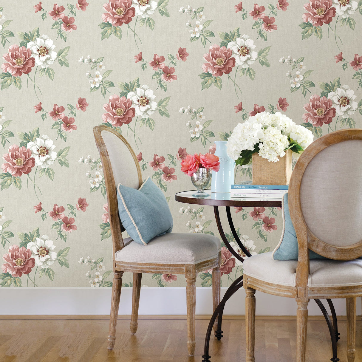 Chesapeake 3112-002760 Keighley Red Floral Wallpaper