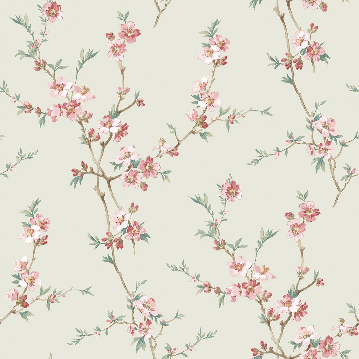 Chesapeake 3112-002774 Cherry Blossom Sage Trail Wallpaper