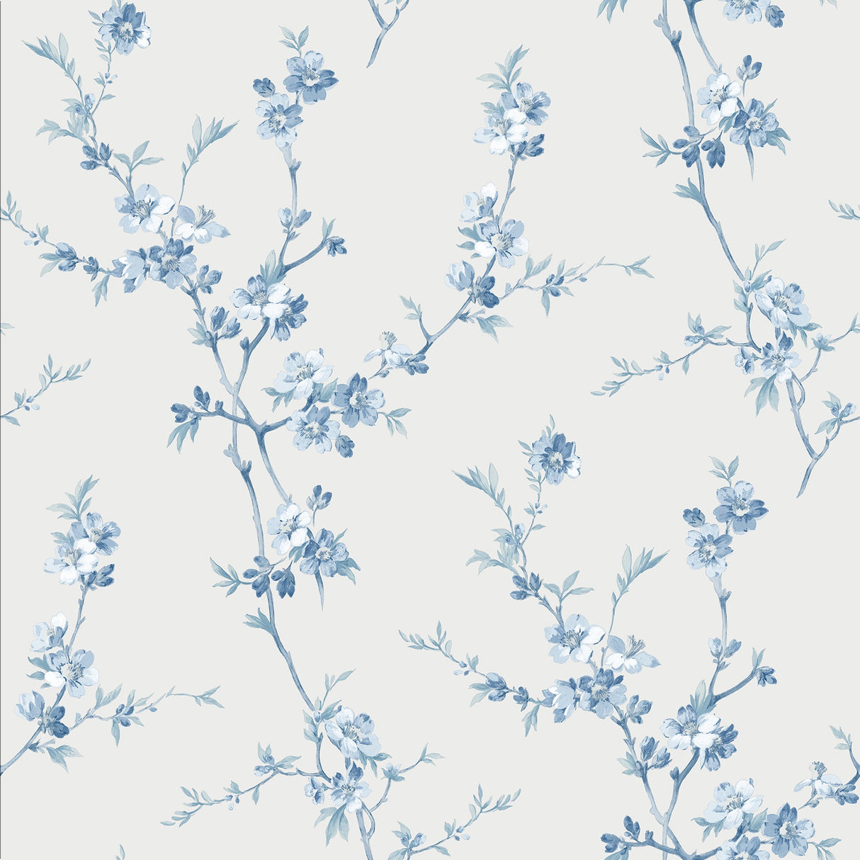 Chesapeake 3112-002775 Cherry Blossom Light Blue Trail Wallpaper