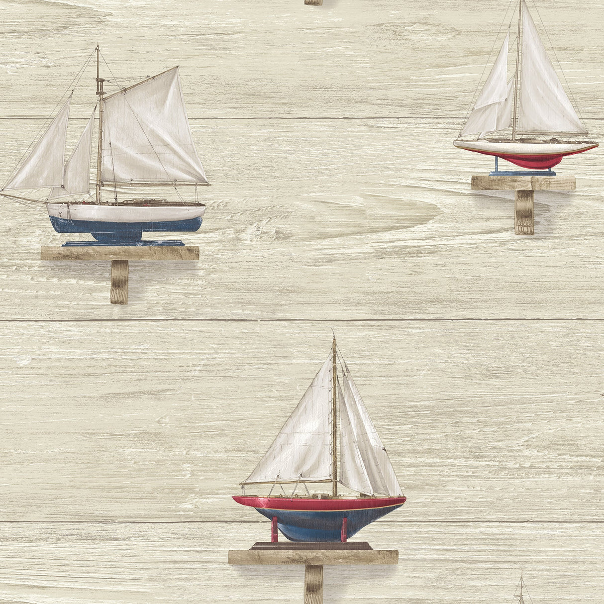 Chesapeake 3113-12021 Set Sail Beige Wood Wallpaper