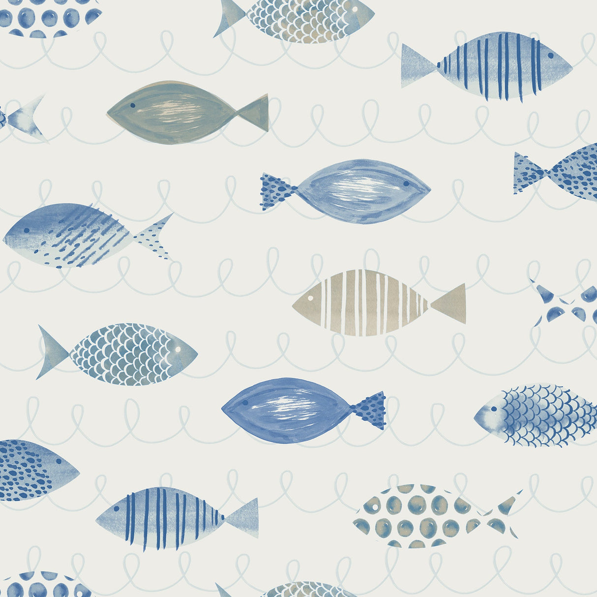 Chesapeake 3113-12043 Key West Blue Fish Wallpaper