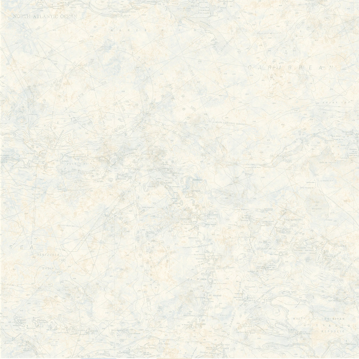 Chesapeake 3113-16174 Canaveral Blue Nautical Chart Wallpaper