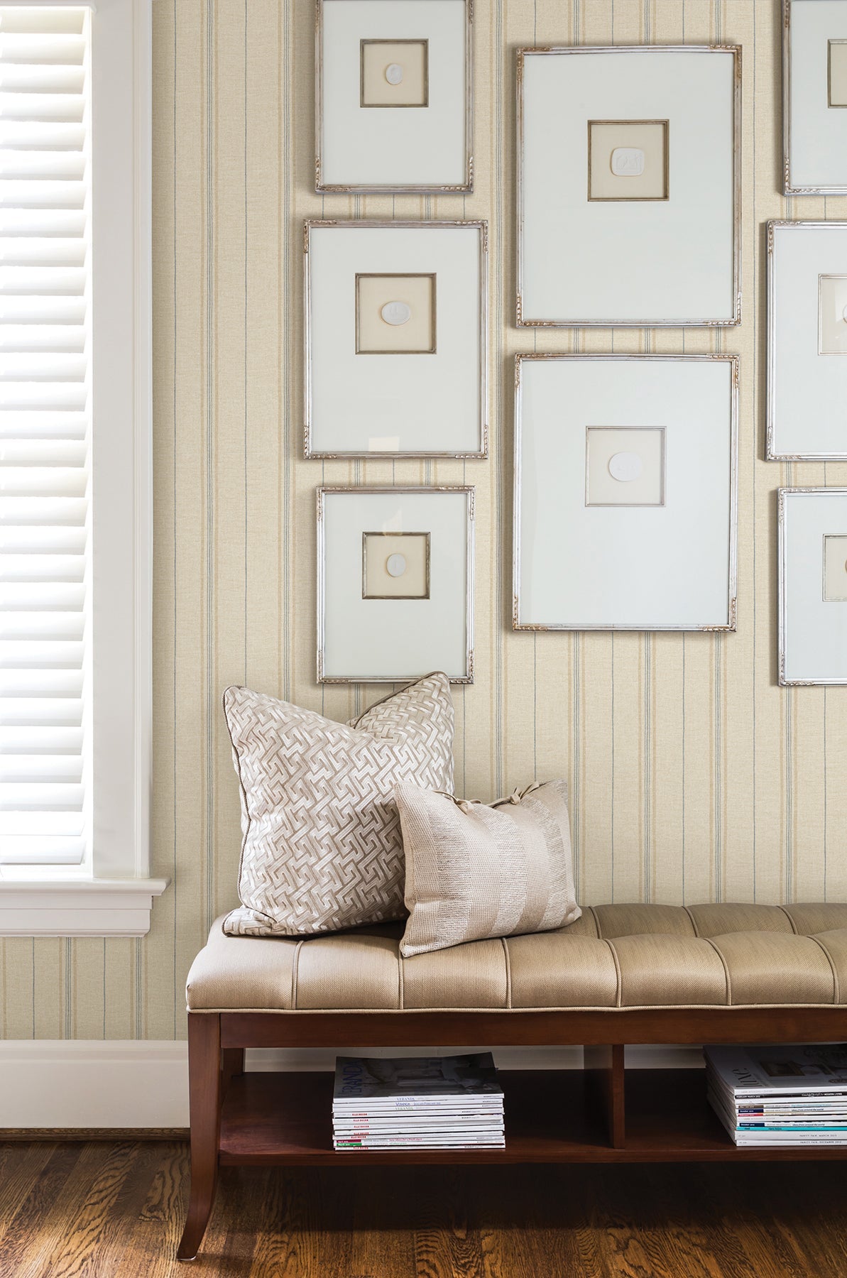 Chesapeake 3113-49514 Franz Wheat Grain Texture Stripes Wallpaper