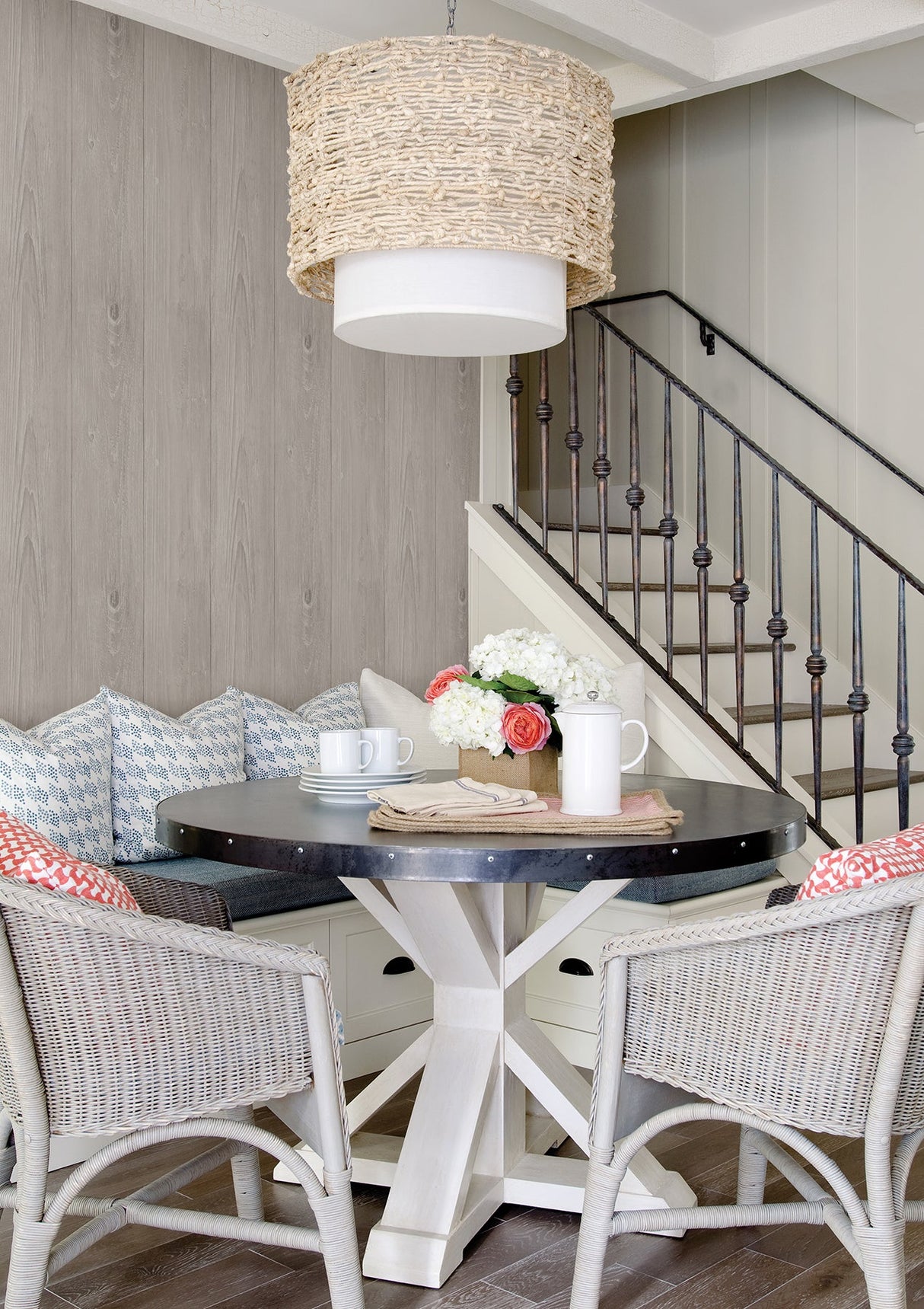 Chesapeake 3113-64229 Mapleton Light Grey Faux Wood Wallpaper